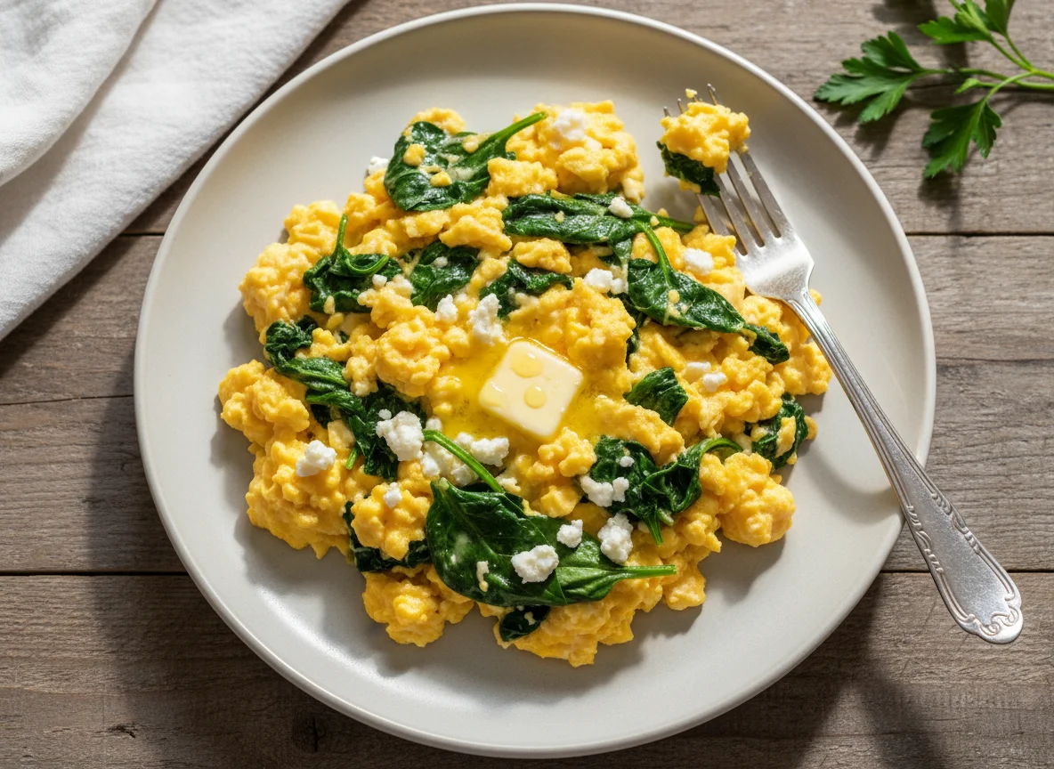 Spinach and Feta Scrambled Eggs photo
