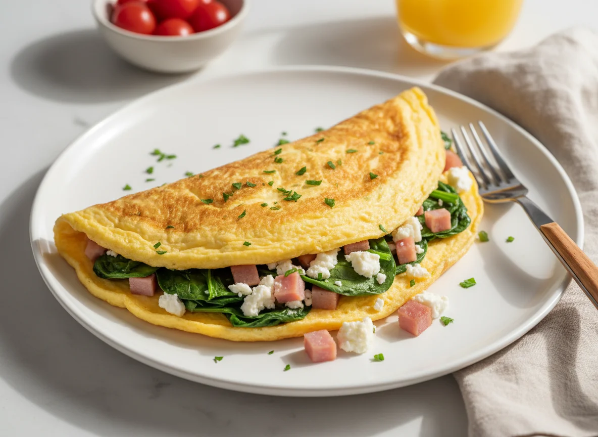 Spinach and Ham Omelet photo