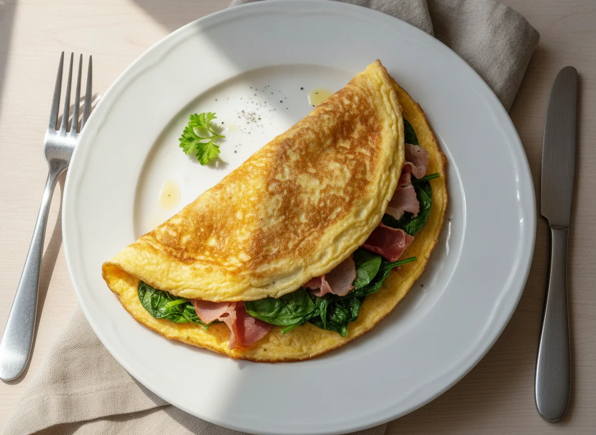 Spinach and Ham Omelette photo