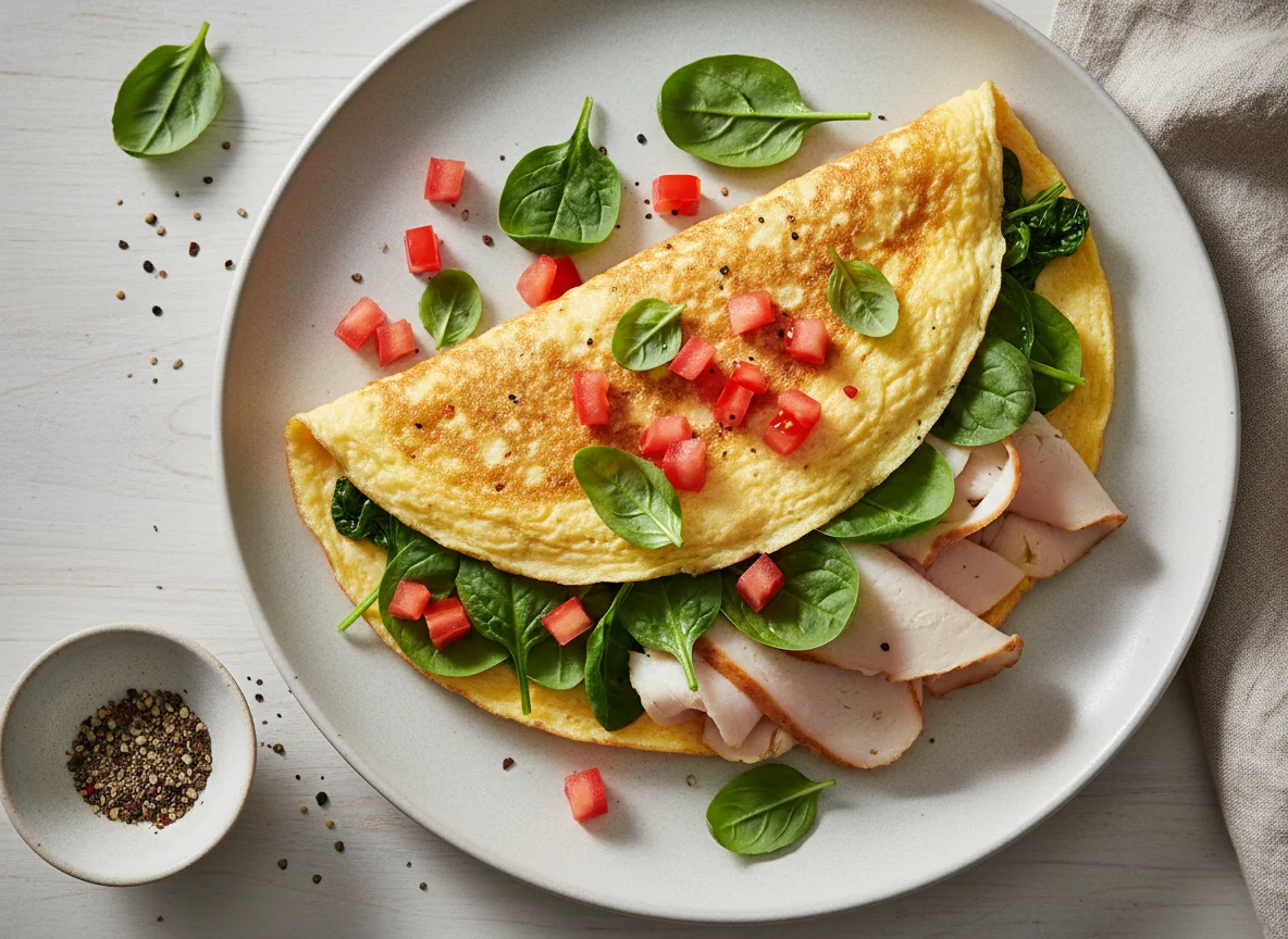 Spinach and Turkey Omelette photo