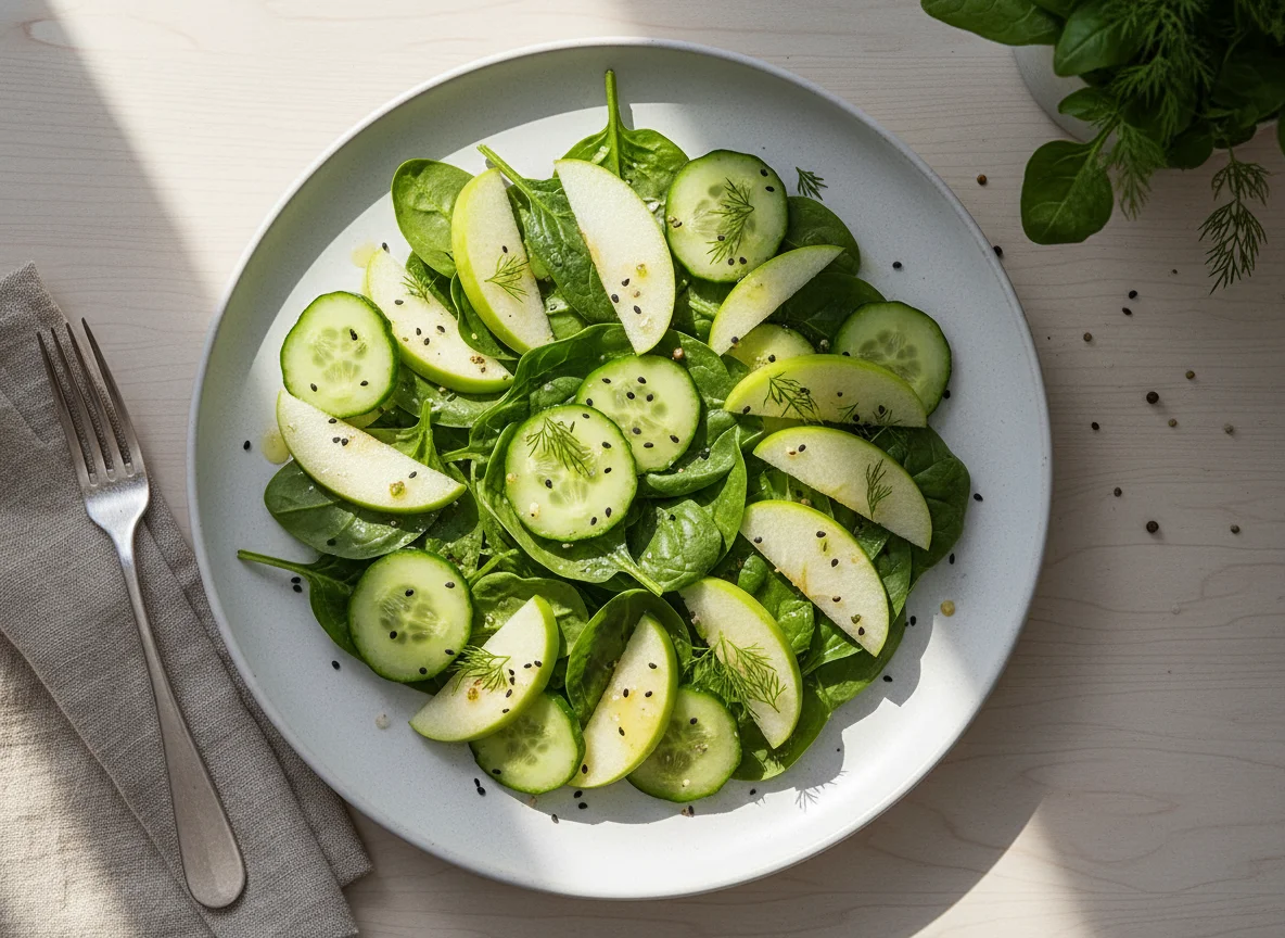 Spinach, Apple and Cucumber Salad photo