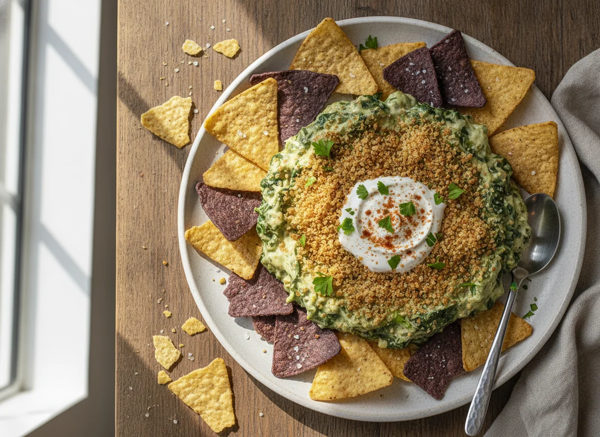 Spinach Artichoke Dip with Tortilla Chips photo