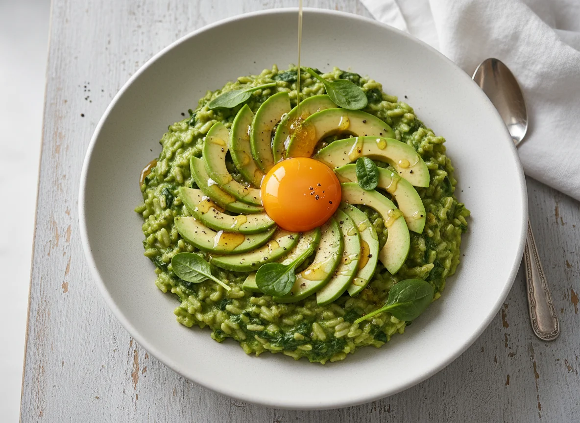 Spinach Risotto with Avocado and Honey photo