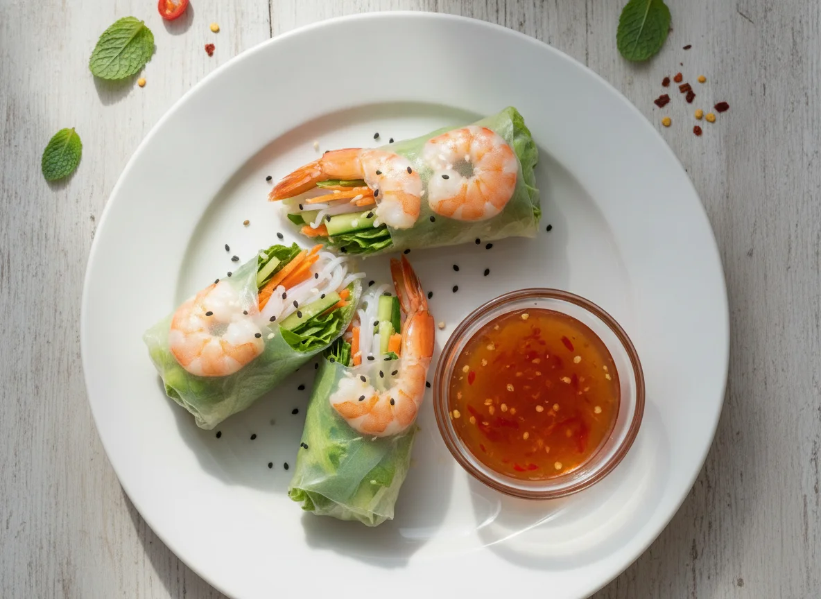 Spring roll with shrimp photo