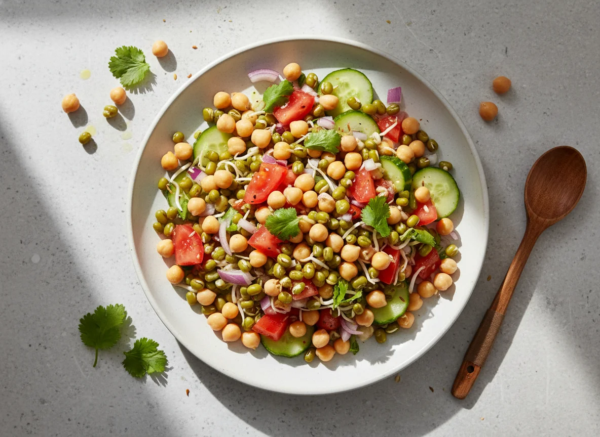 Sprouted Bean and Chickpea Salad photo