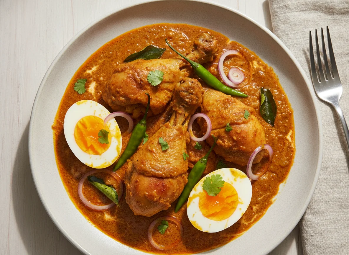 Sri Lankan Chicken Curry with Boiled Egg photo