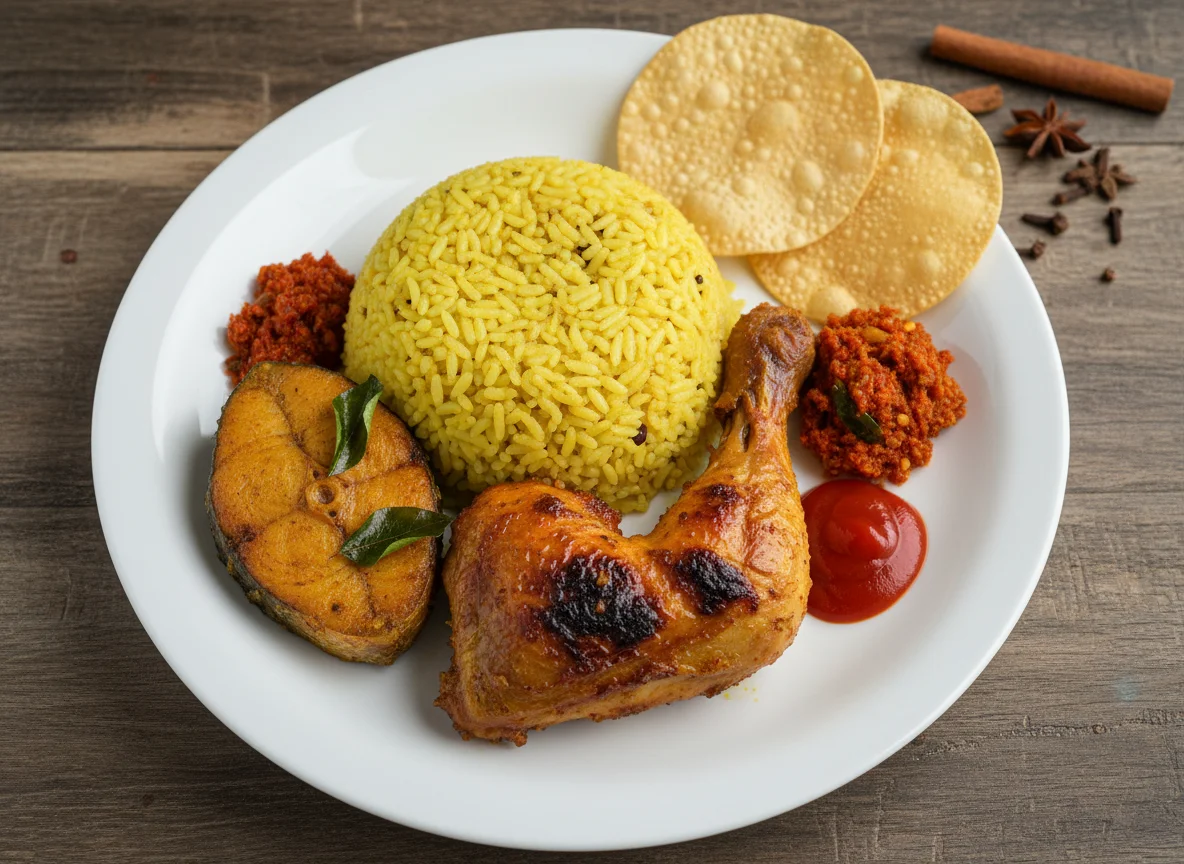 Sri Lankan Rice and Curry Plate photo