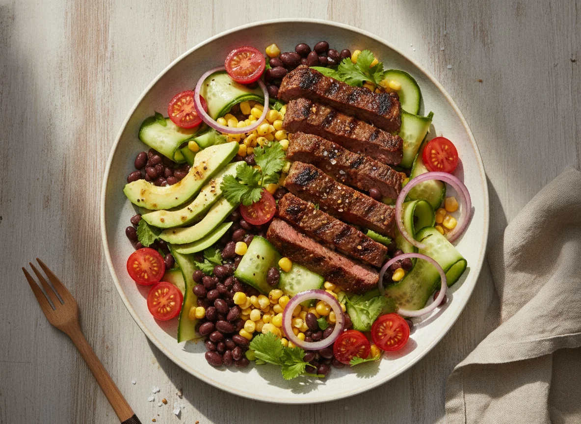 Steak and Black Bean Salad with Avocado photo