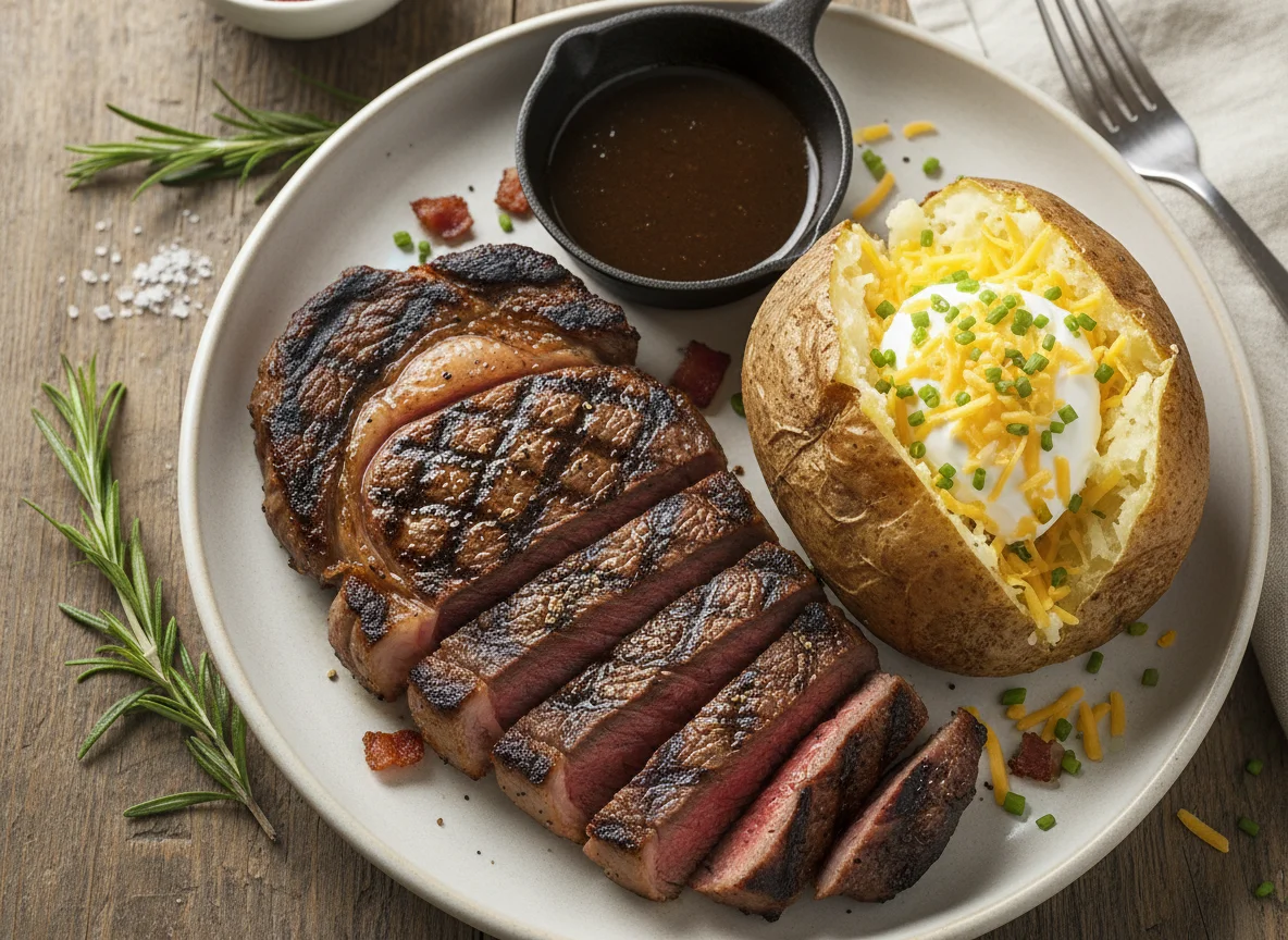 Steak and Loaded Baked Potato photo