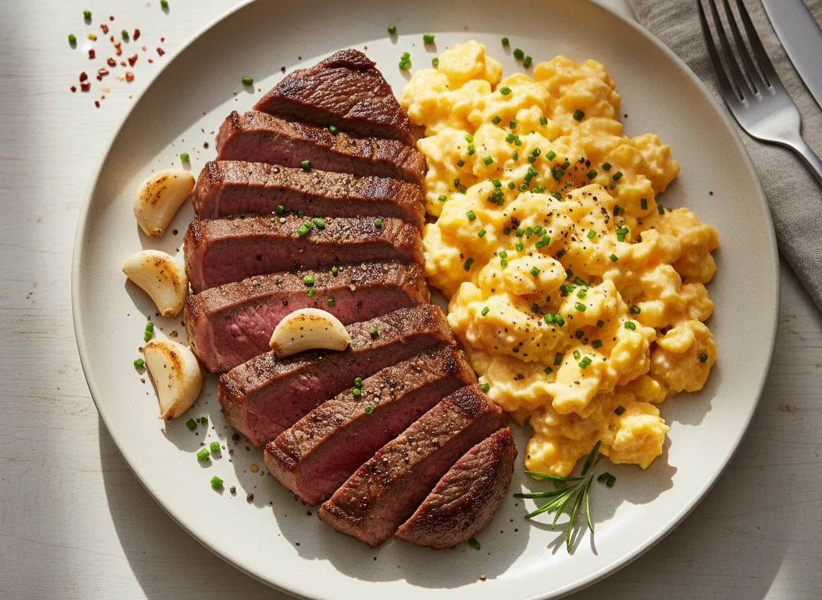 Steak and Scrambled Eggs photo