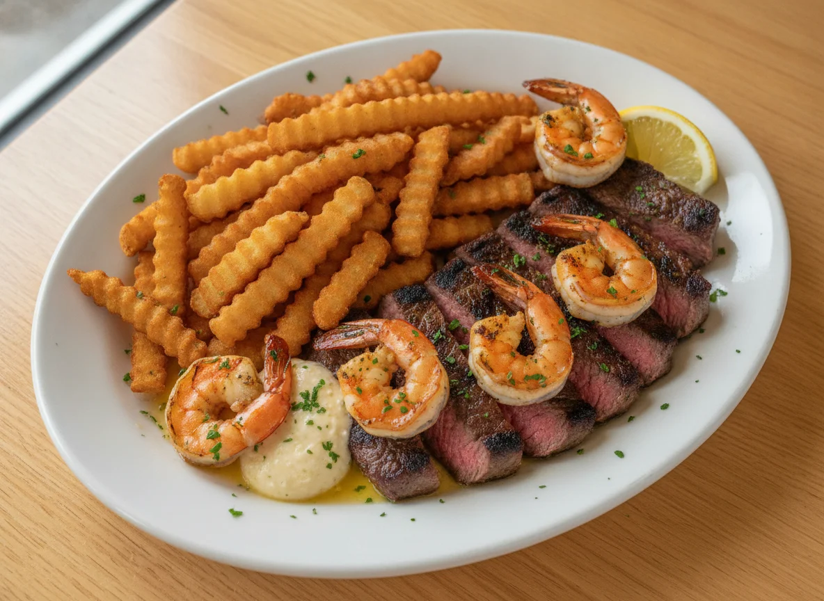Steak and Shrimp with Steak Fries photo
