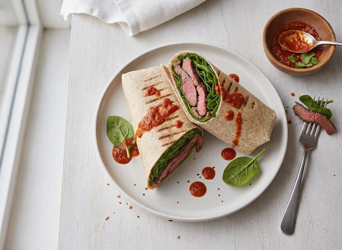 Steak and Spinach Wrap photo