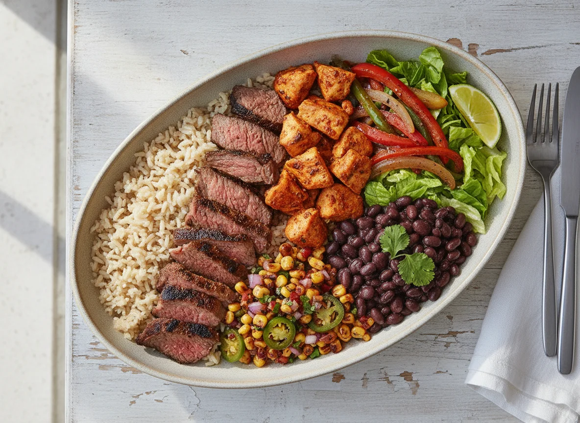 Steak Bowl with Chicken al Pastor photo