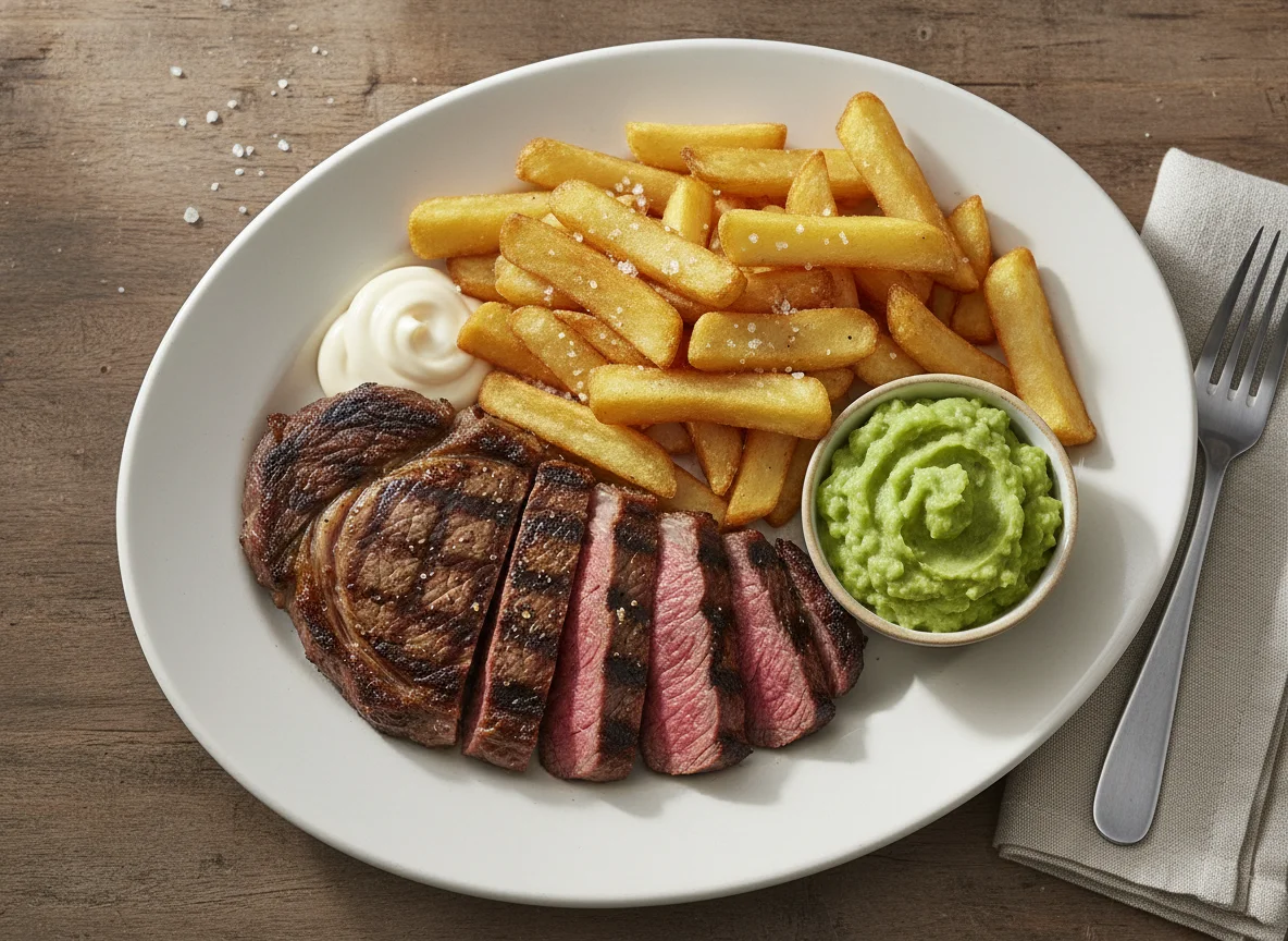 Steak, Chips and Mushy Peas photo