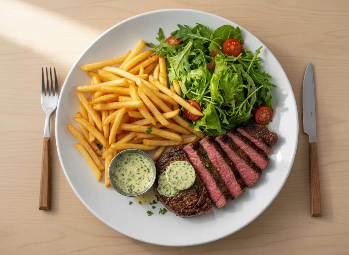 Steak Frites with Salad photo