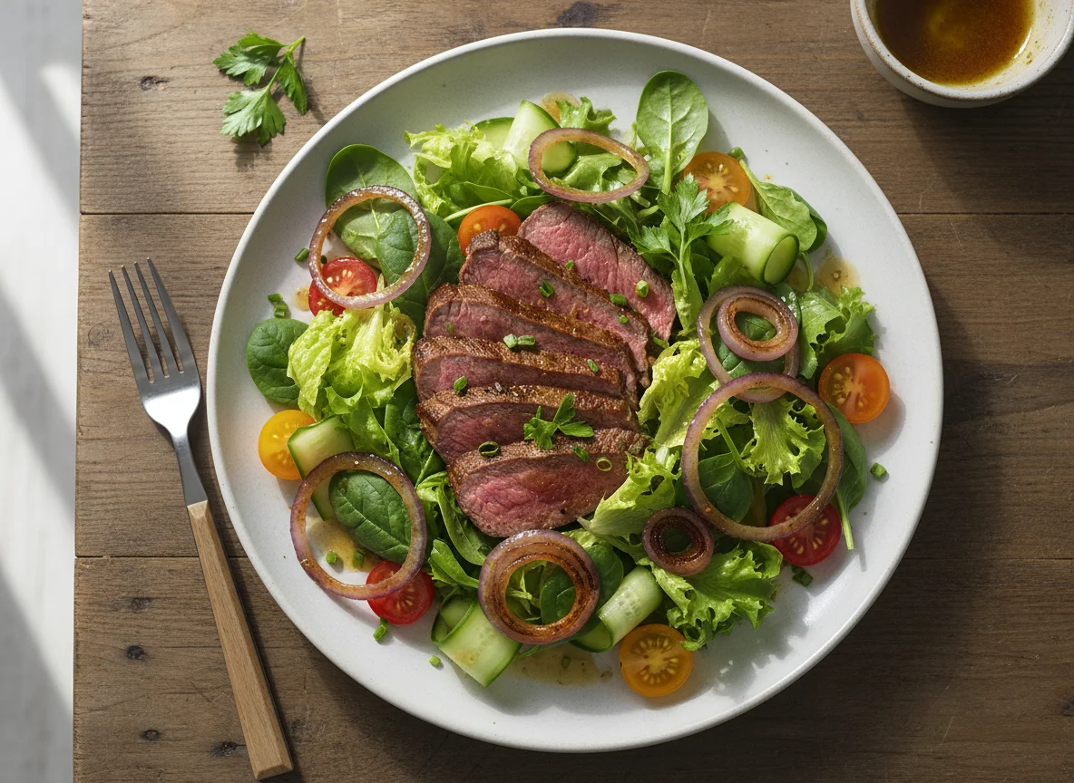 Steak Salad with Caramelized Onions photo