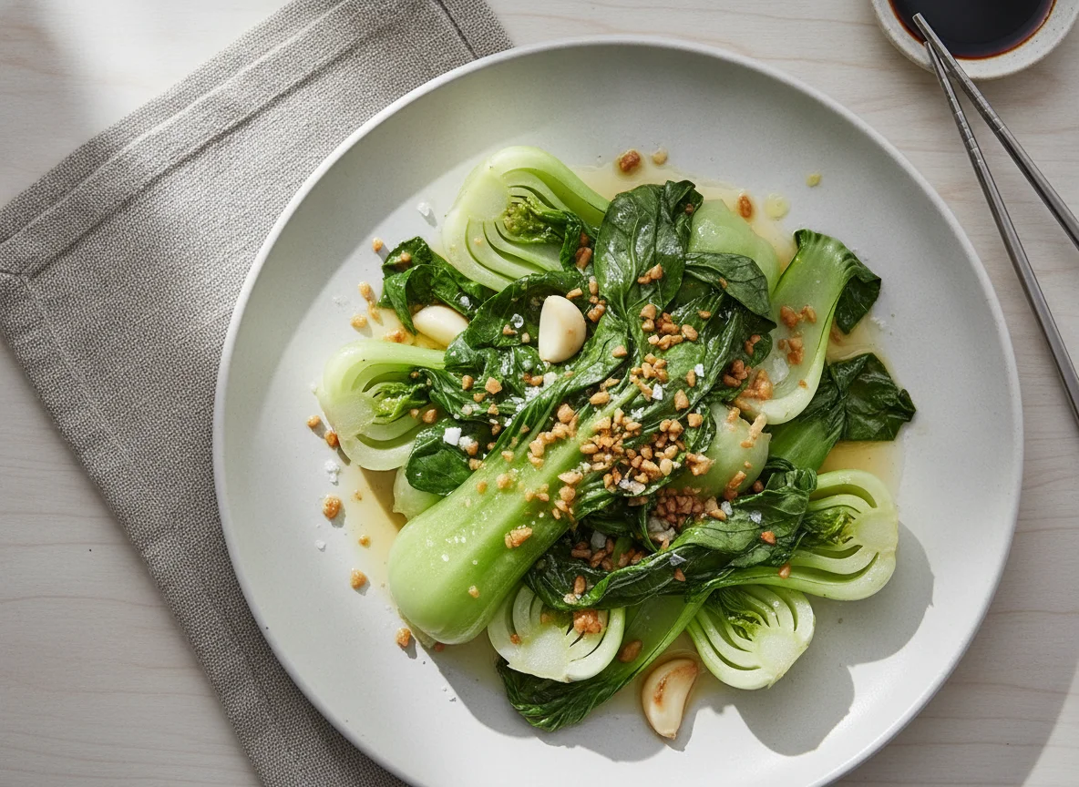 Steamed Bok Choy with Garlic photo