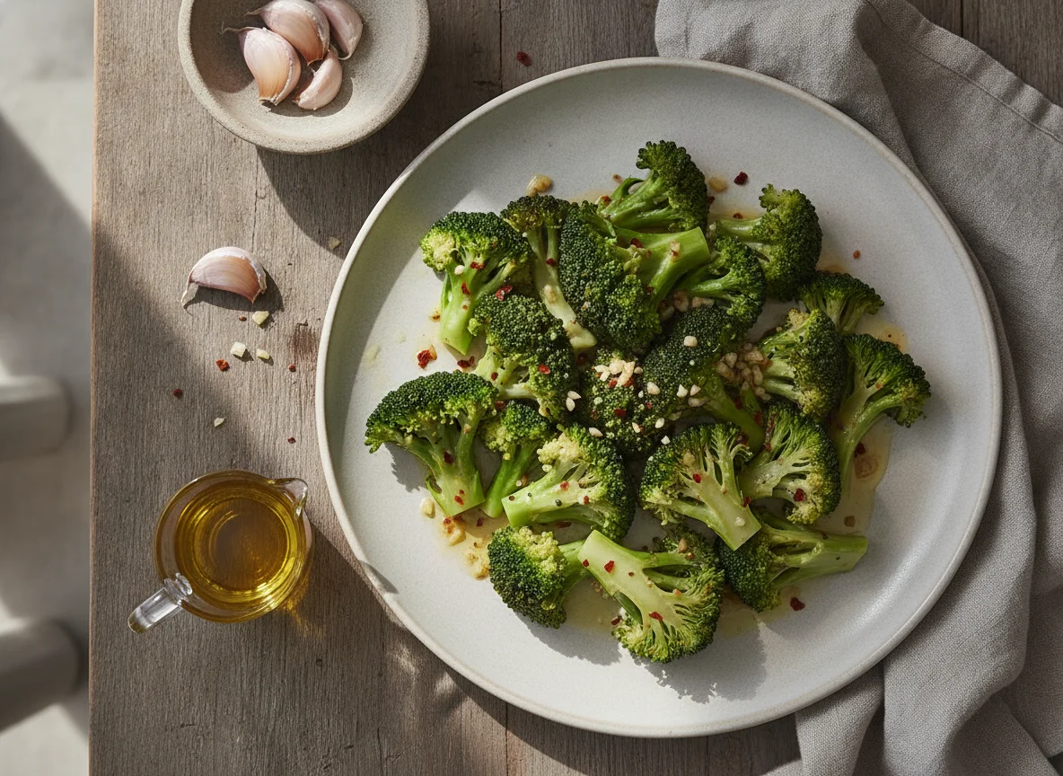 Steamed Broccoli with Garlic photo