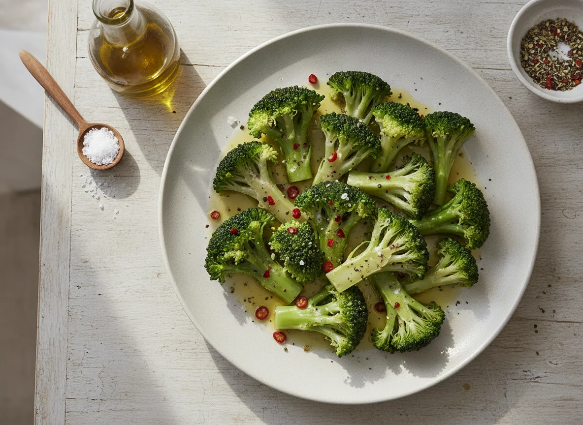Steamed Broccoli with Olive Oil photo