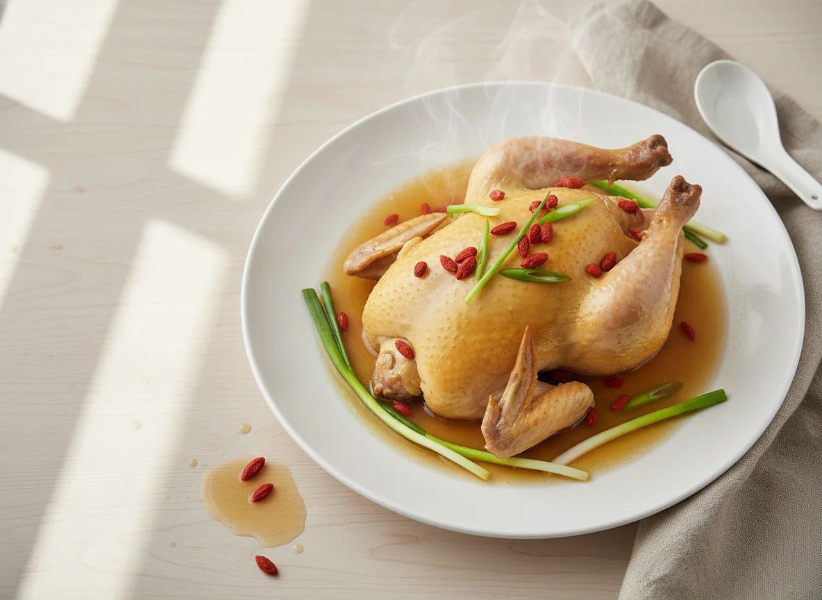 Steamed Chicken with Goji Berries photo