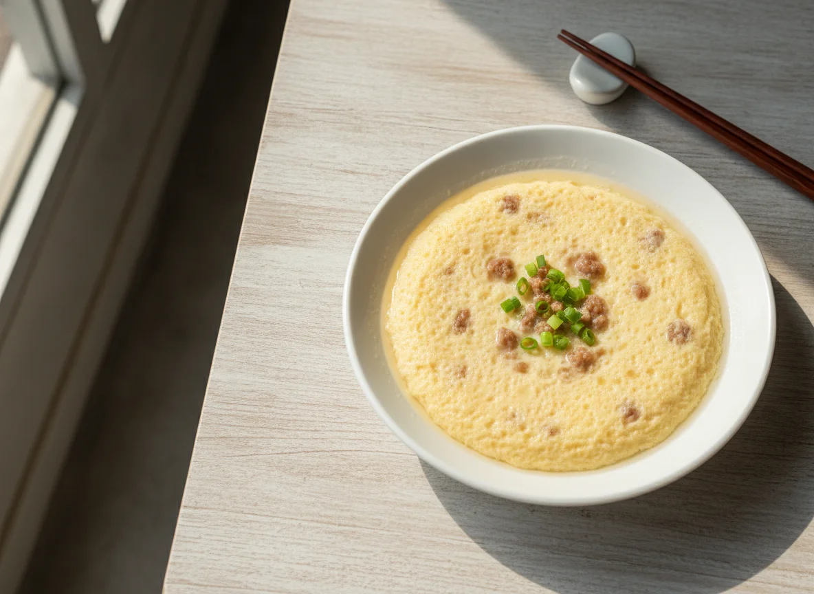 Steamed Egg with Minced Pork photo