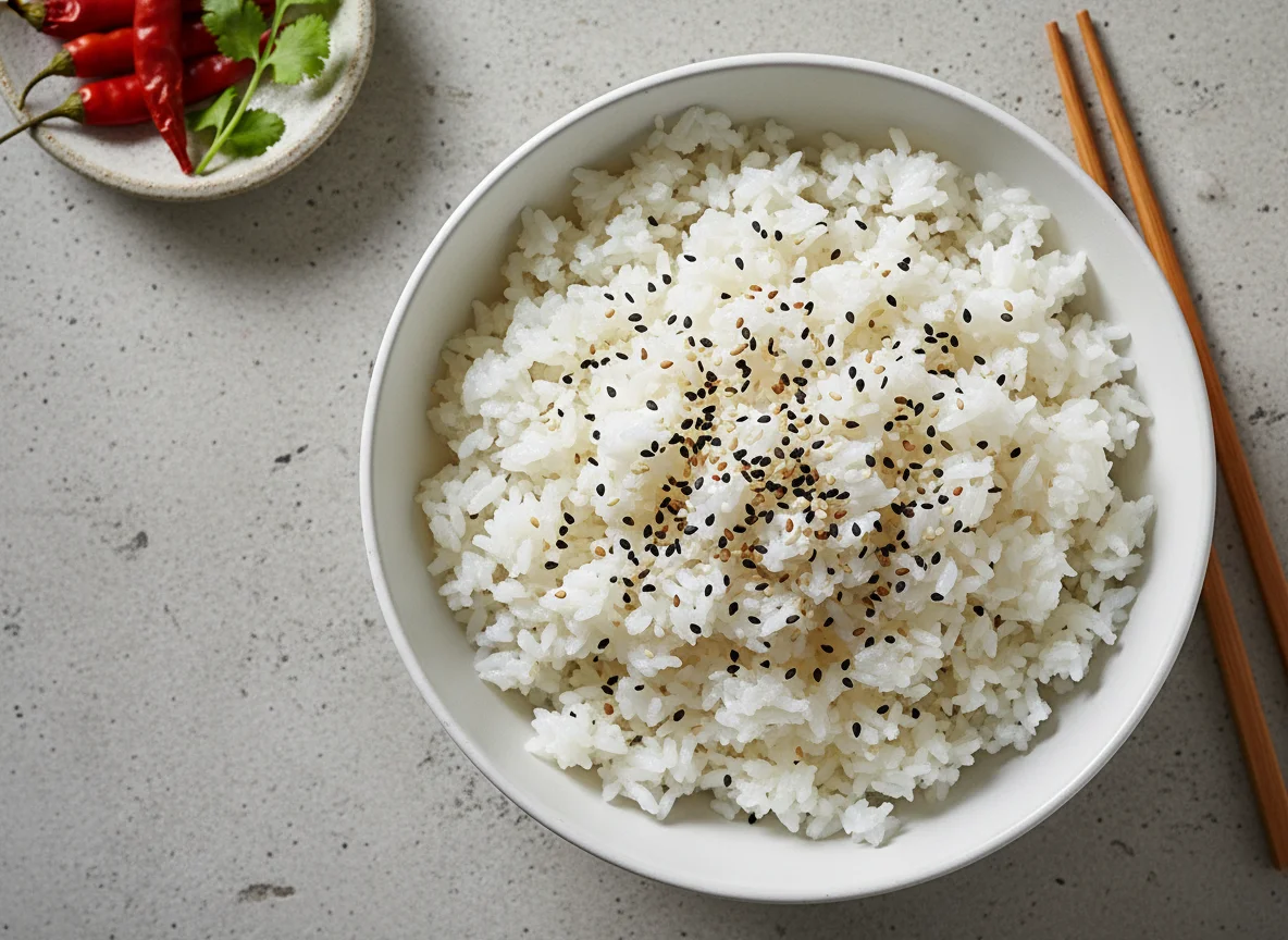 Steamed Rice with Sesame Seeds photo