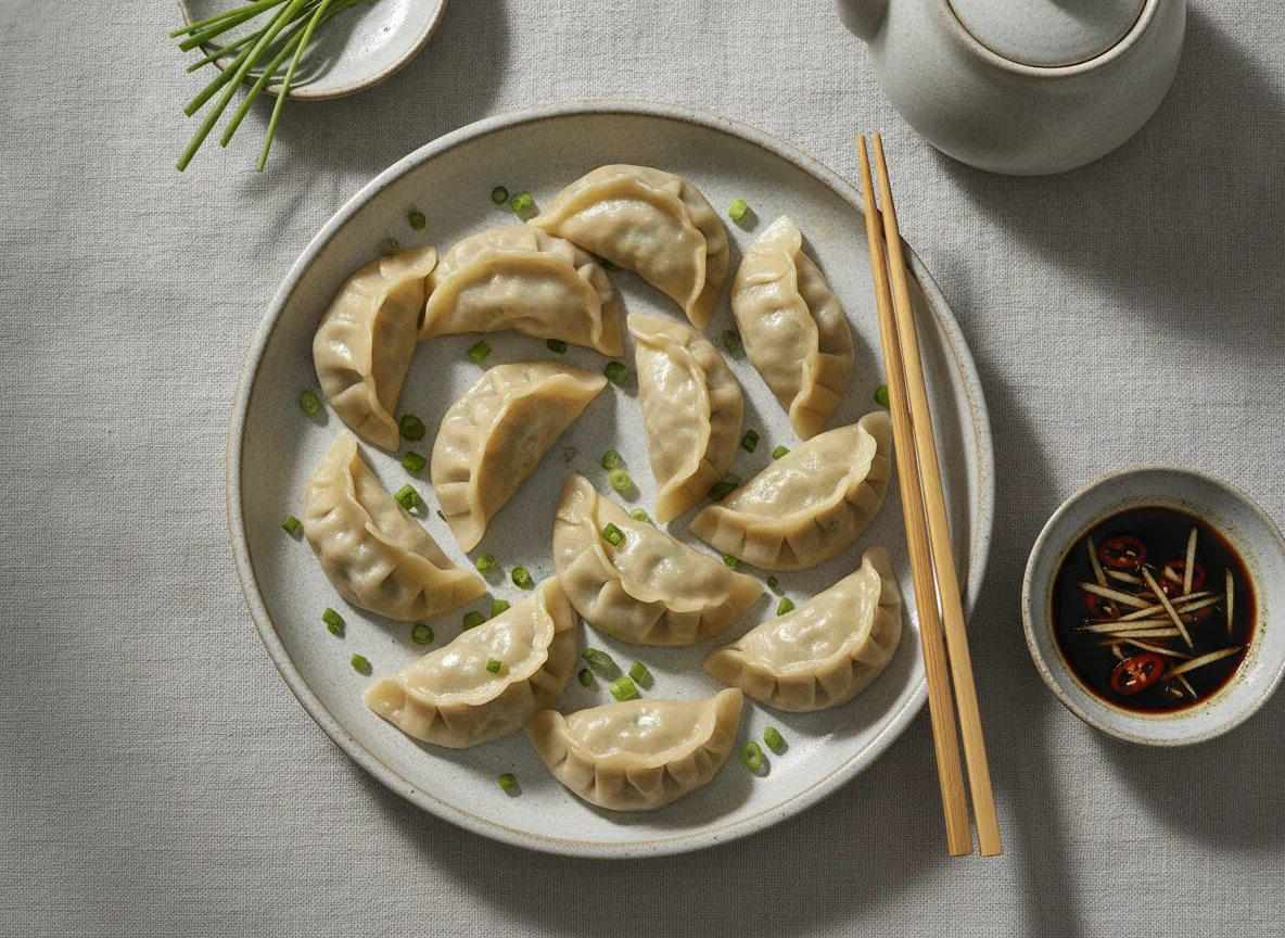 Steamed Vegetable and Pork Dumplings photo