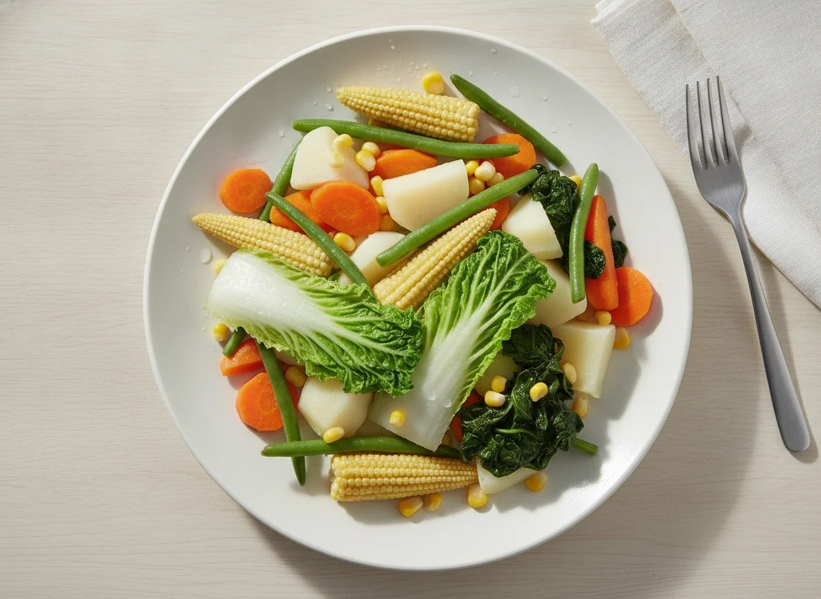 Steamed vegetable medley photo