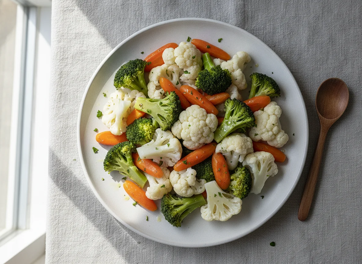 Steamed vegetable mix photo