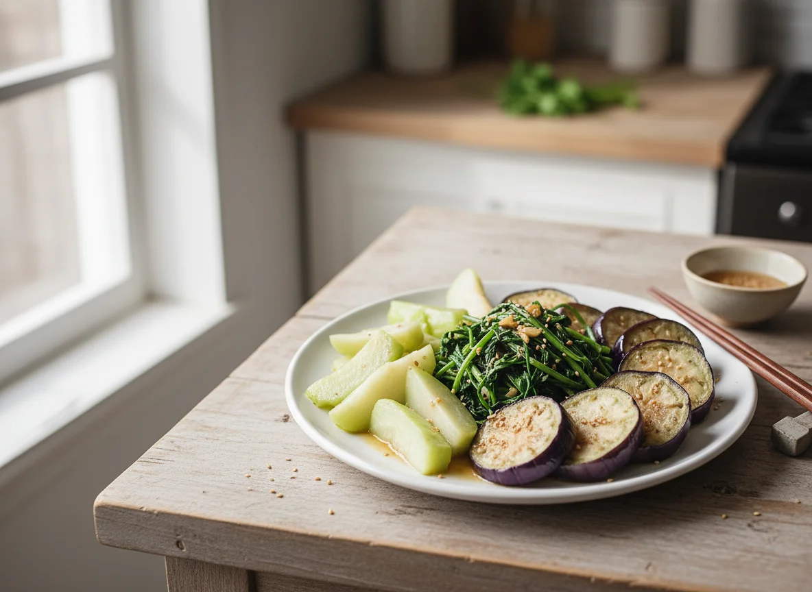 Steamed Vegetables with Eggplant photo