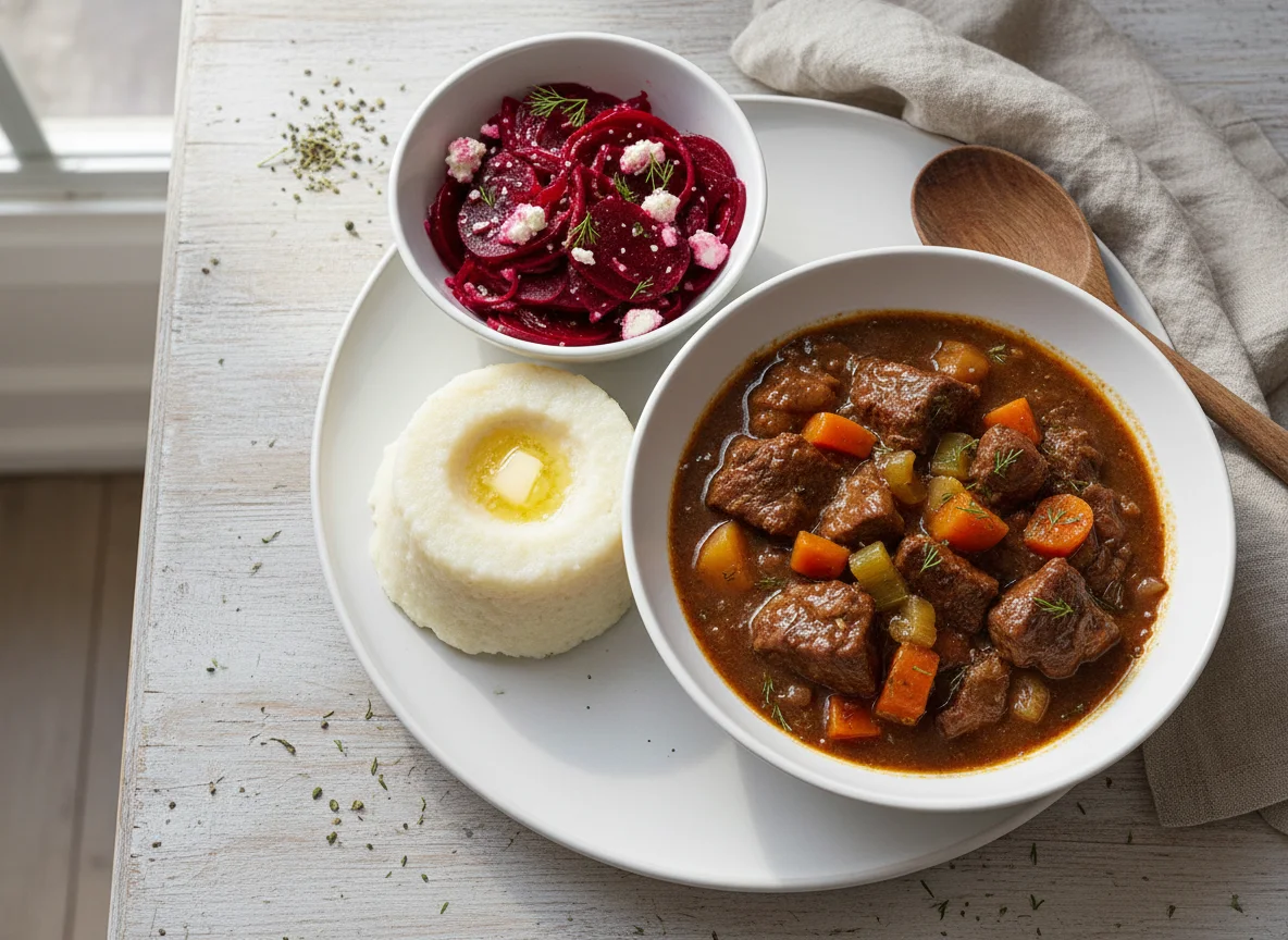 Stew with Beetroot and Pap photo