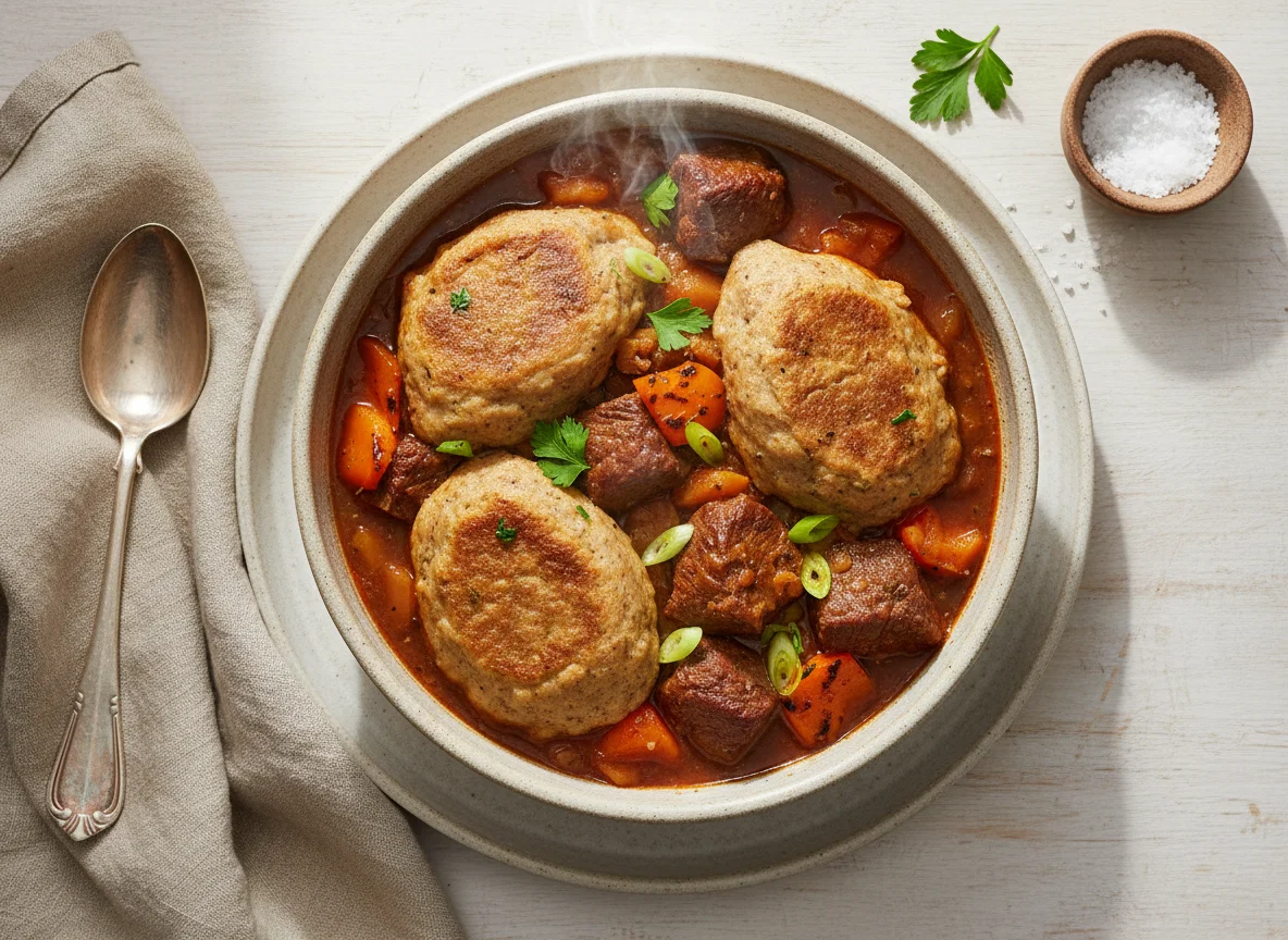 Stew with Dumpling and Meat photo