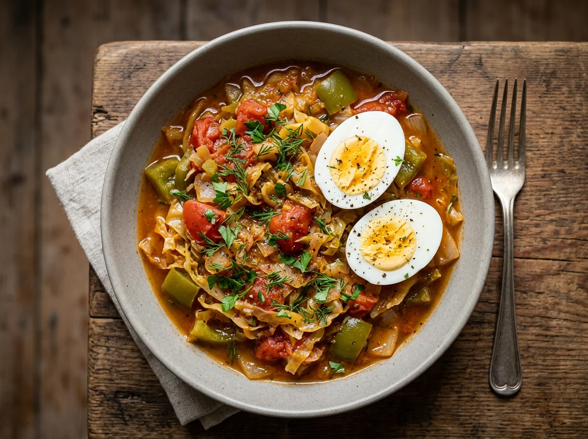 Stewed Cabbage with Boiled Eggs photo