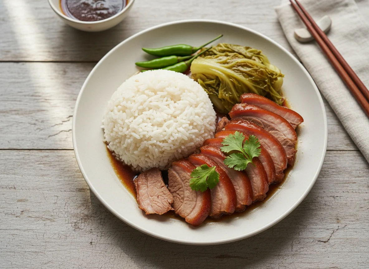 Stewed Pork Leg with Rice (Khao Kha Moo) photo