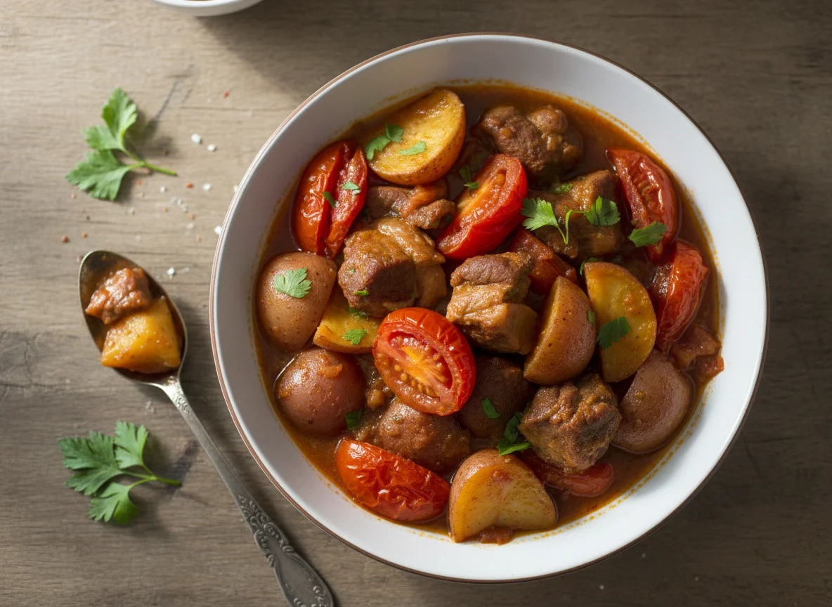 Stewed Pork with Potato and Tomato photo