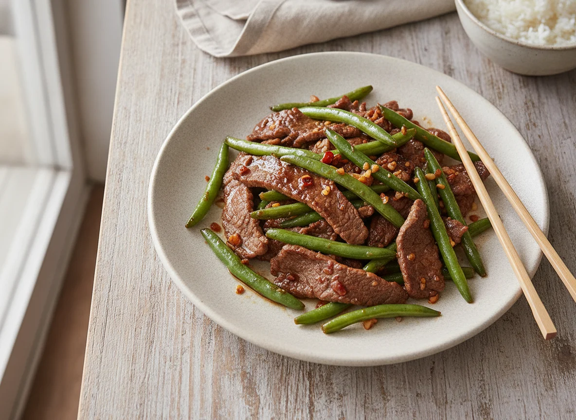 Stir-fried Beef with Green Beans photo