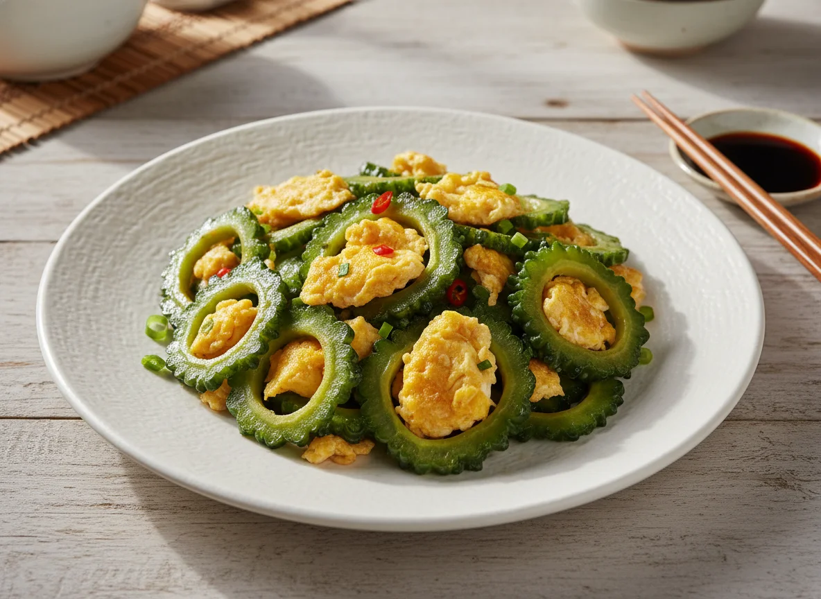 Stir-fried Bitter Melon with Egg photo