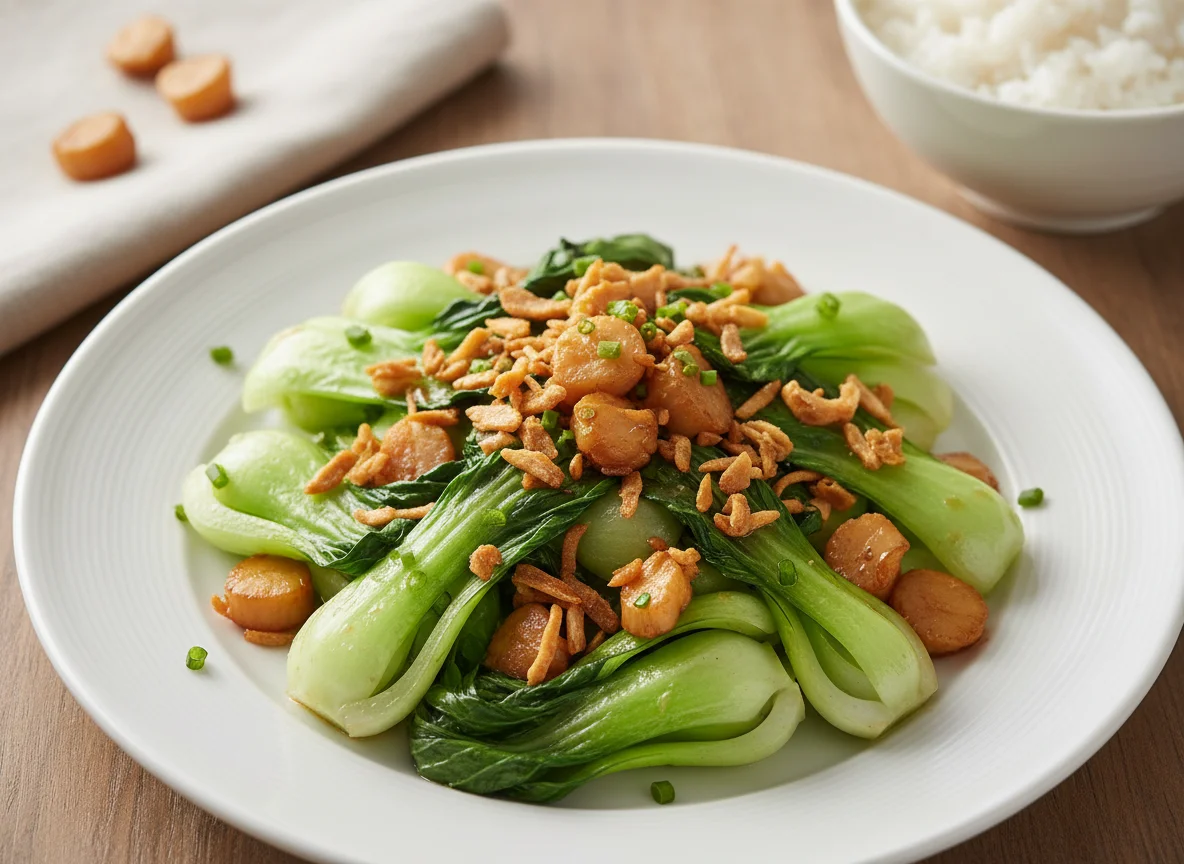 Stir-fried Bok Choy with Dried Scallops photo