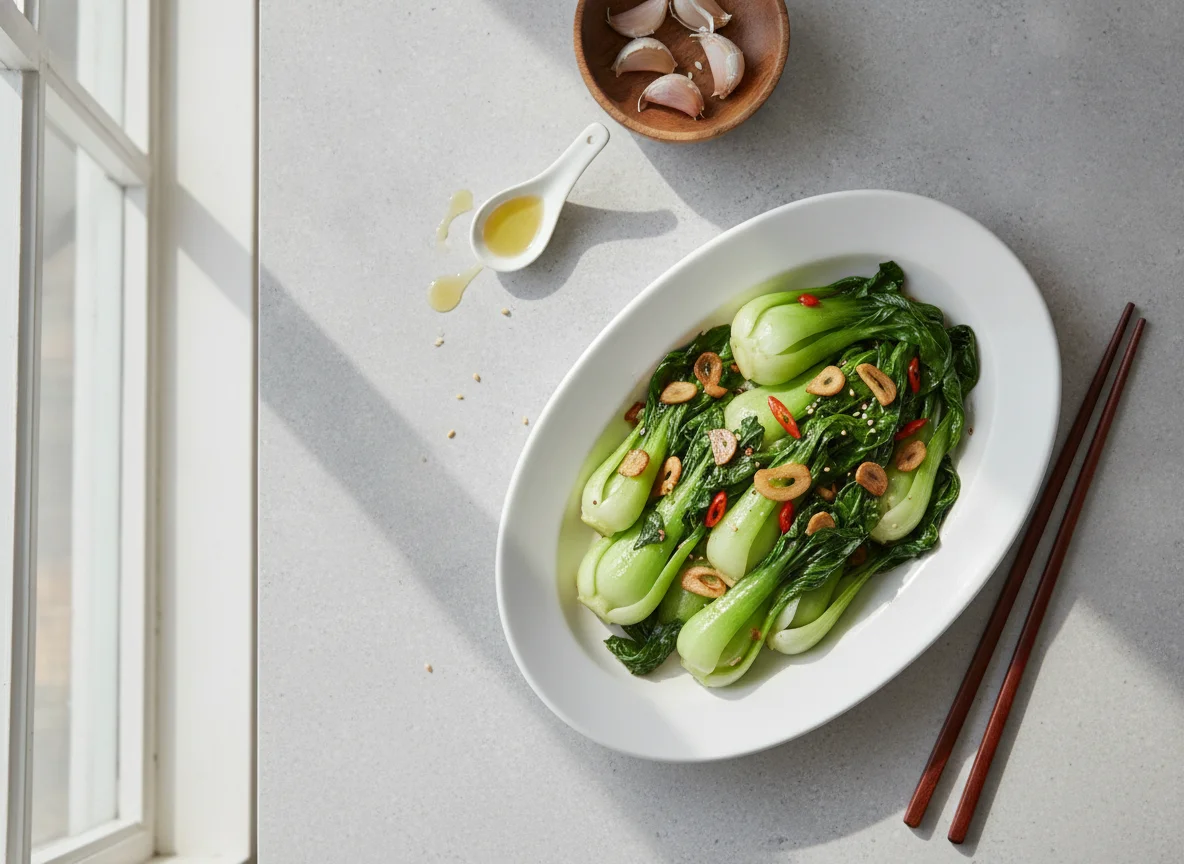 Stir-fried Bok Choy with Garlic photo