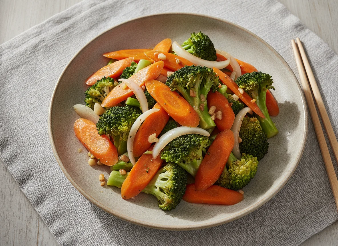 Stir-fried Broccoli and Carrots photo
