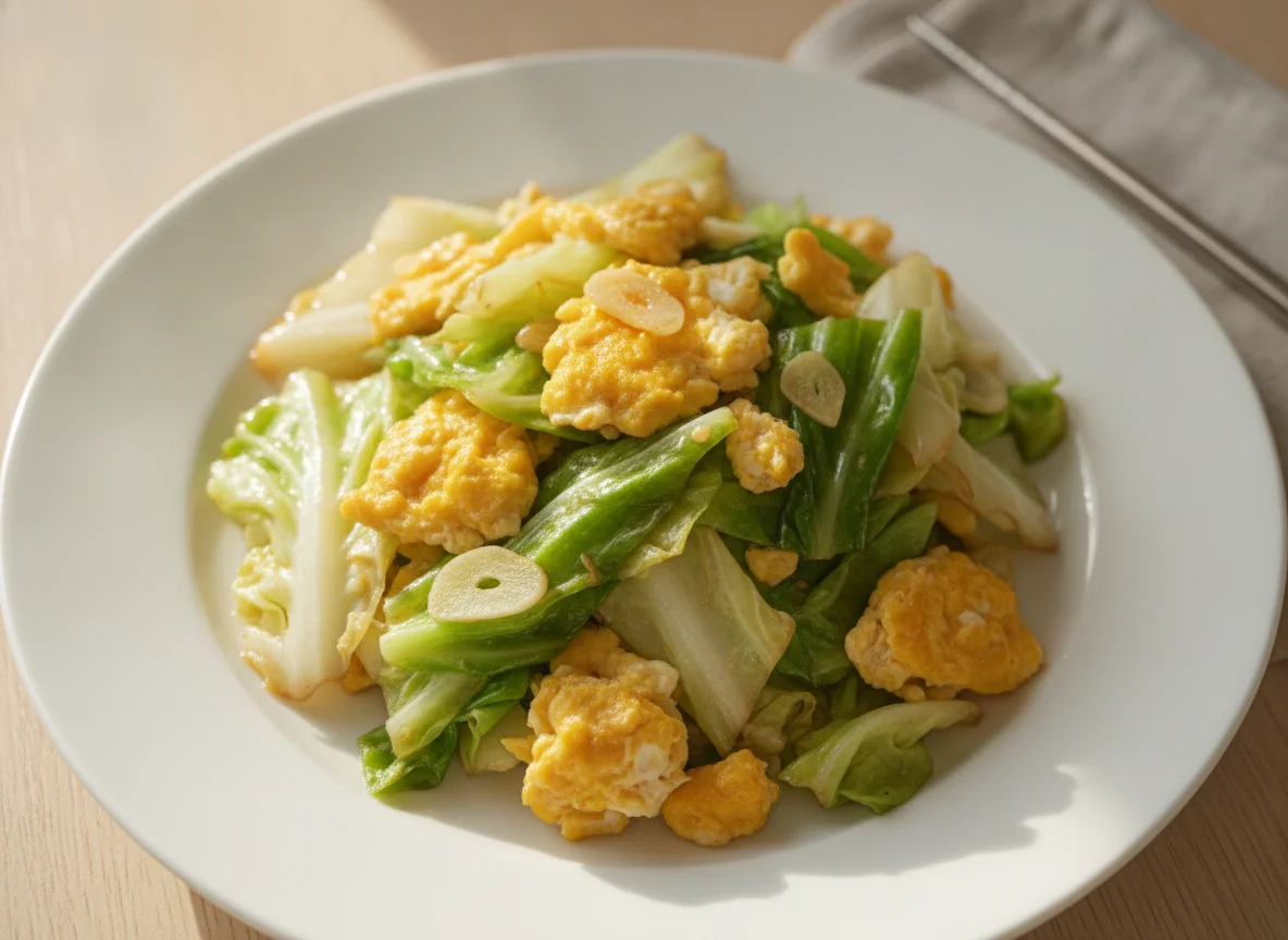 Stir-fried Cabbage with Egg photo