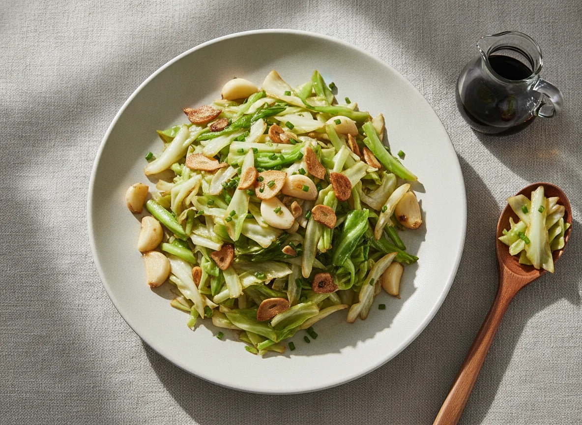 Stir-fried Cabbage with Garlic photo