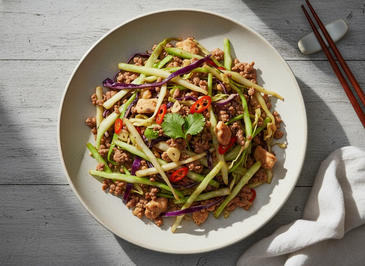 Stir-fried Cabbage with Ground Meat photo