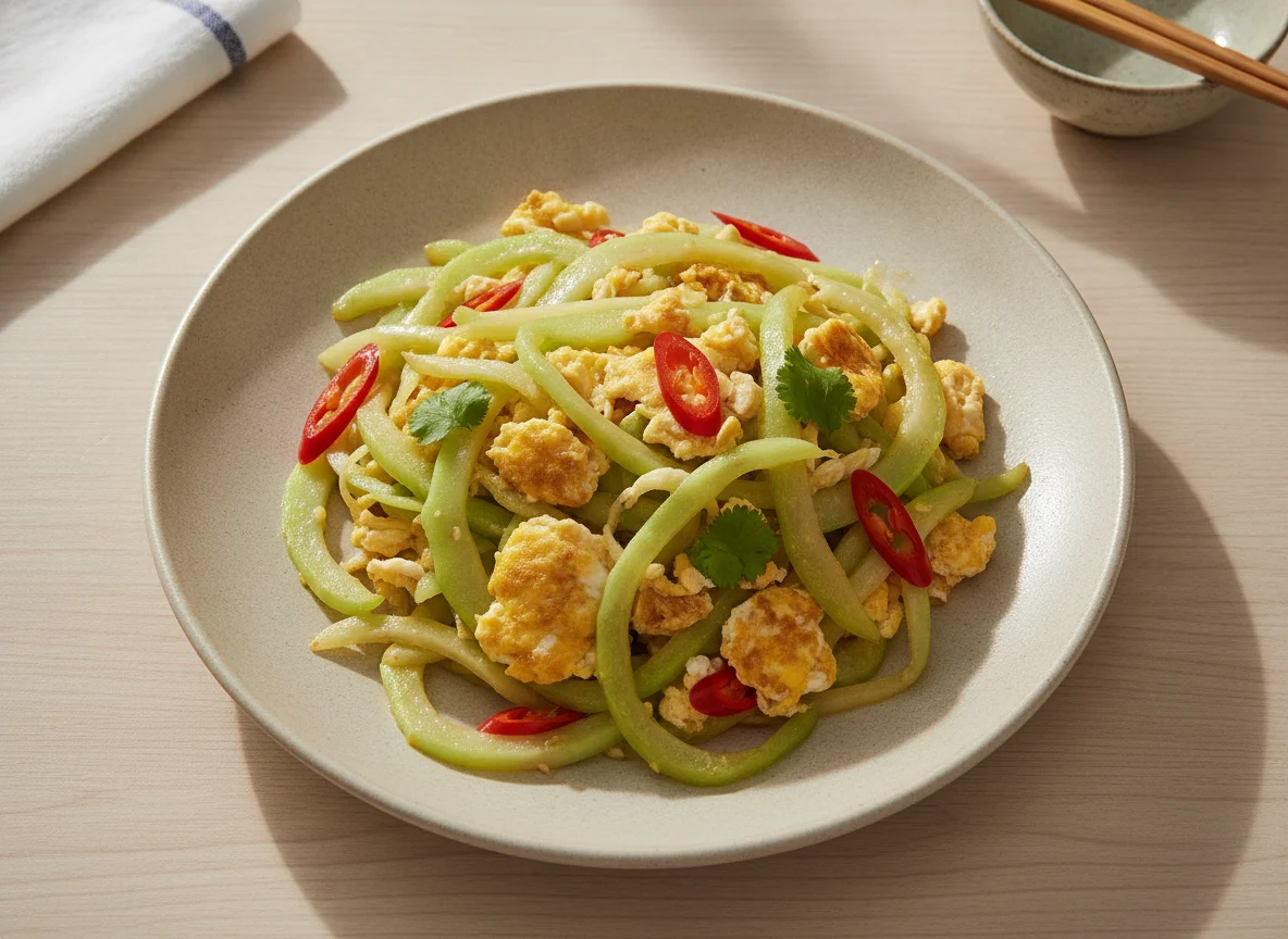 Stir-fried Chayote with Egg photo