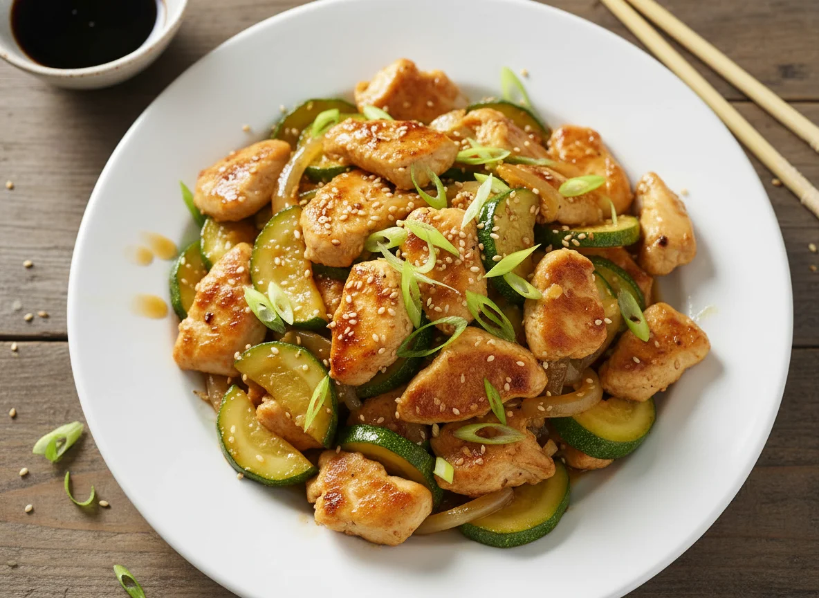 Stir-fried Chicken and Zucchini photo