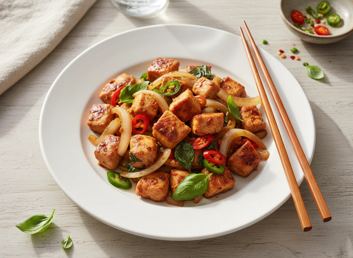 Stir-fried Chicken with Onions and Herbs photo