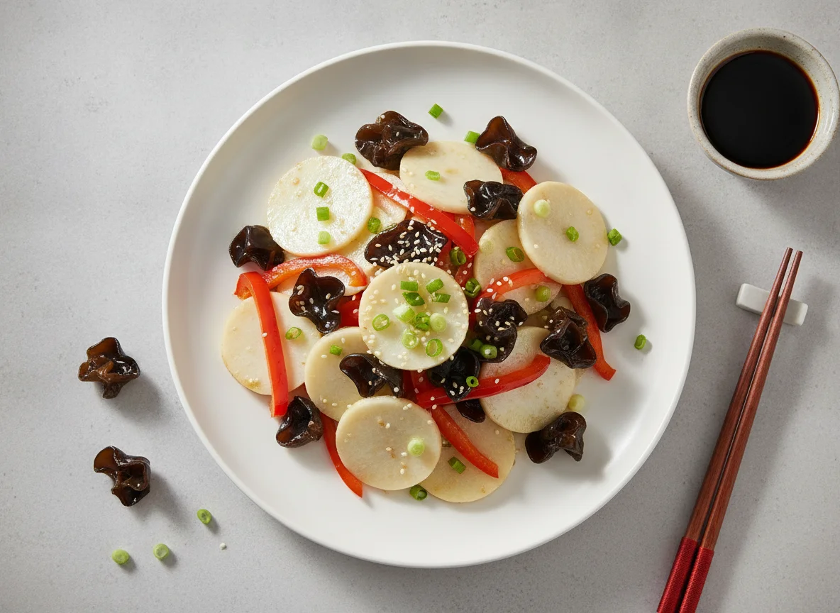 Stir-fried Chinese Yam with Wood Ear Mushroom photo