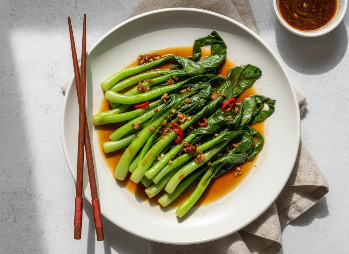 Stir-fried Choy Sum with Oyster Sauce photo