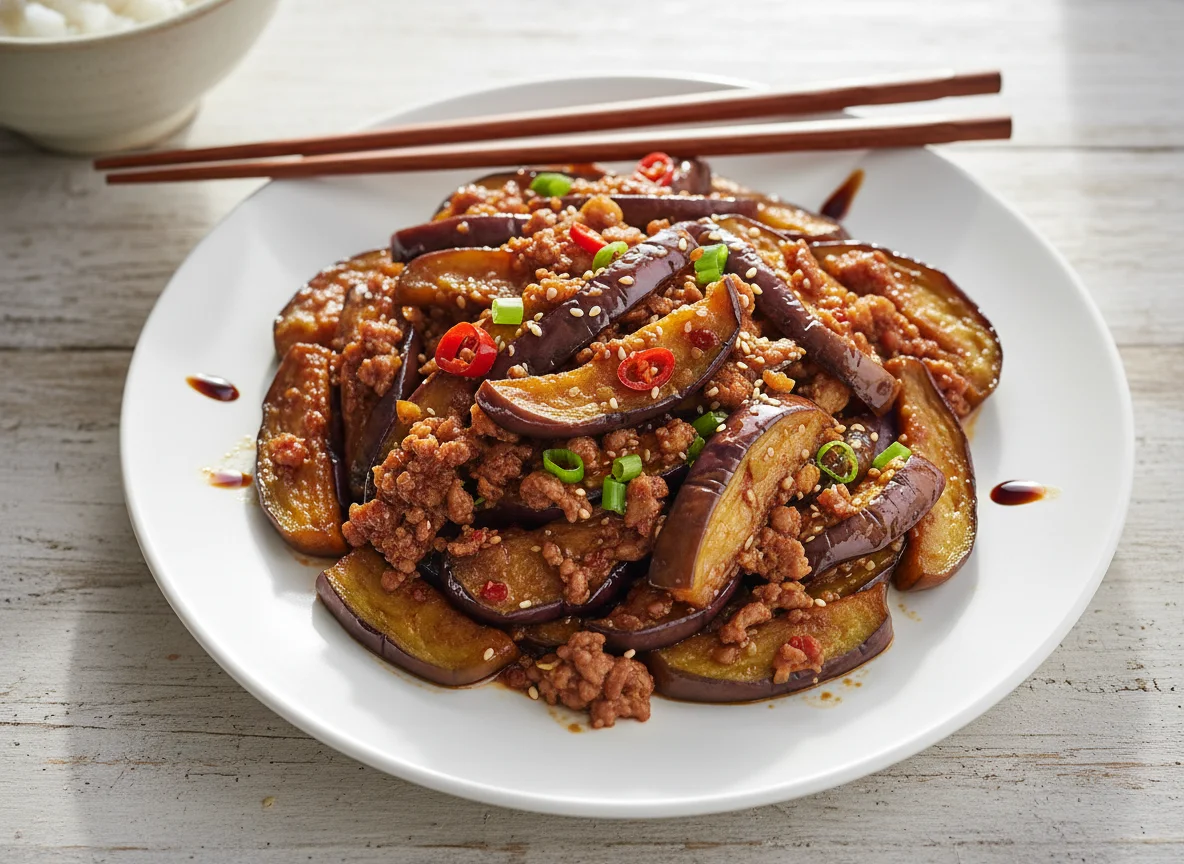 Stir-fried Eggplant with Minced Pork photo