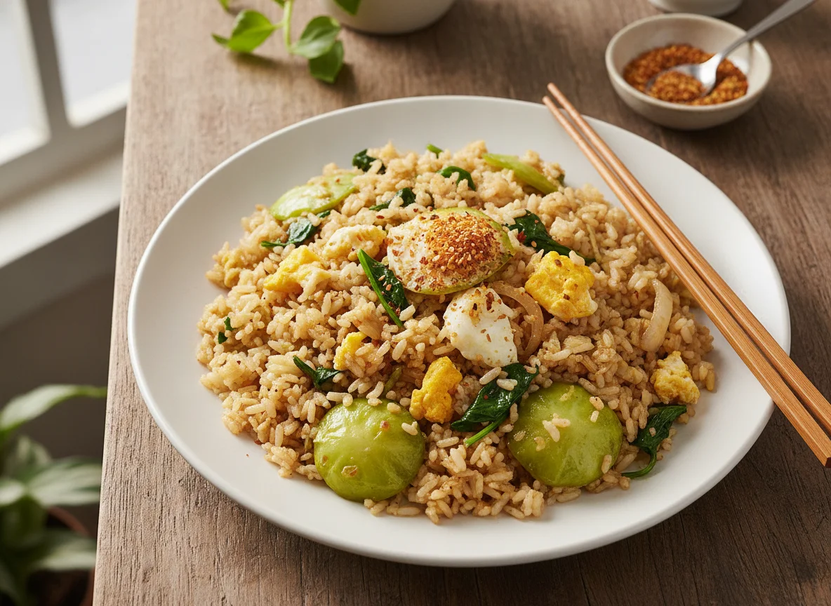 Stir-fried Rice with Cabbage and Egg photo